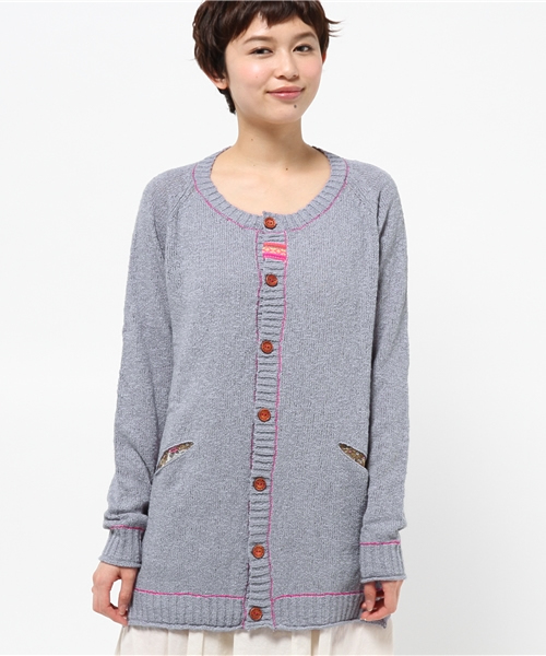 チチカカ（チチカカ）の「スラブチロリー　ロングカーディガン　　　　（カーディガン/ボレロ・レディース・イエロー/グリーン/グレー/ブラック・MEDIUM/LARGE）」の5枚目の写真