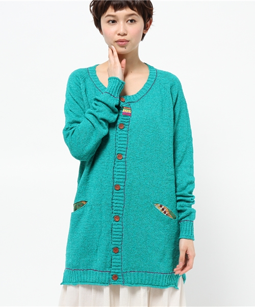 チチカカ（チチカカ）の「スラブチロリー　ロングカーディガン　　　　（カーディガン/ボレロ・レディース・イエロー/グリーン/グレー/ブラック・MEDIUM/LARGE）」の6枚目の写真