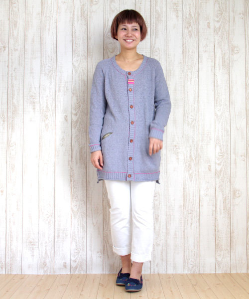 チチカカ（チチカカ）の「スラブチロリー　ロングカーディガン　　　　（カーディガン/ボレロ・レディース・イエロー/グリーン/グレー/ブラック・MEDIUM/LARGE）」の9枚目の写真