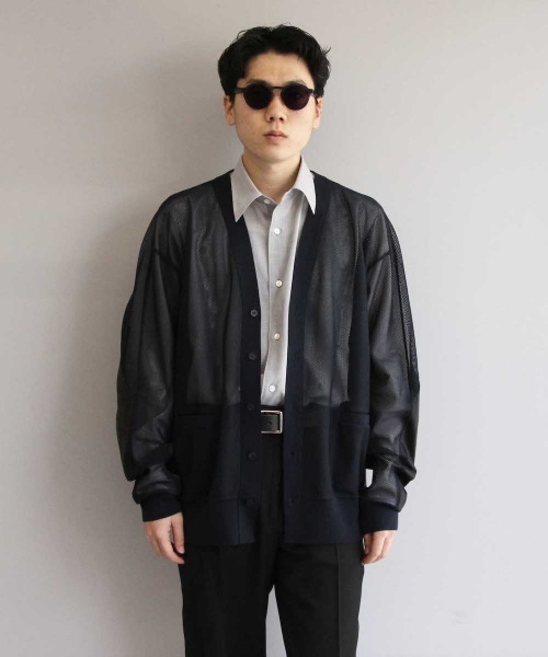 トップス TOGA VIRILIS Mesh jersey cardigan TOGA VIRILIS（トーガ ビリリース）の「TOGA VIRILIS Mesh jersey
