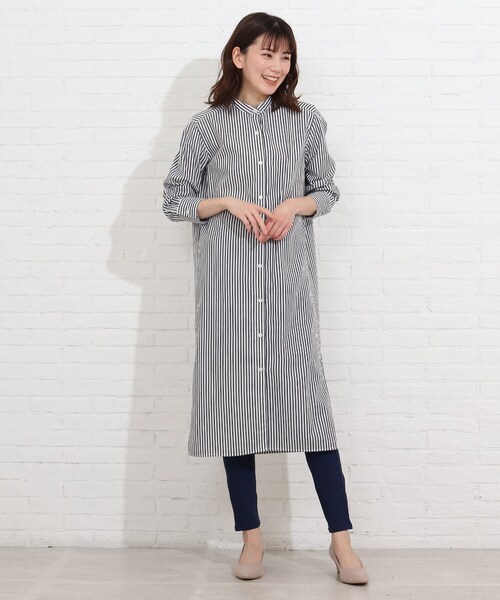 SHOO・LA・RUE(シューラルー)の「◆バンドカラー前開きシャツワンピース(ワンピース・レディース・ホワイト系/ブラック系2・02/03/04)」の14枚目の写真