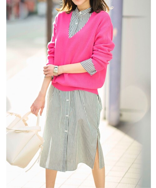 SHOO・LA・RUE(シューラルー)の「◆バンドカラー前開きシャツワンピース(ワンピース・レディース・ホワイト系/ブラック系2・02/03/04)」の21枚目の写真