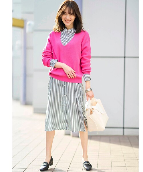 SHOO・LA・RUE(シューラルー)の「◆バンドカラー前開きシャツワンピース(ワンピース・レディース・ホワイト系/ブラック系2・02/03/04)」の22枚目の写真