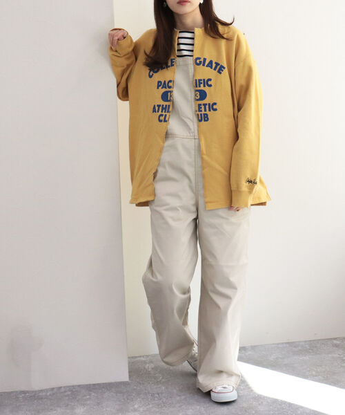 FREDY&GLOSTER（フレディアンドグロスター）の「【Collegiate Pacific/カレッジエイトパシフィック】Sweatshirts Cardigan スウェット カーディガン（スウェット・レディース・ライトグレー/イエロー/キナリ・MEDIUM）」の4枚目の写真