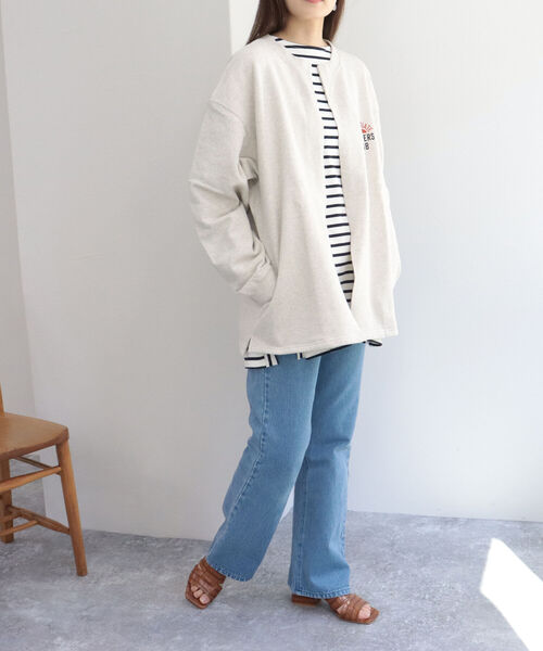 FREDY&GLOSTER（フレディアンドグロスター）の「【Collegiate Pacific/カレッジエイトパシフィック】Sweatshirts Cardigan スウェット カーディガン（スウェット・レディース・ライトグレー/イエロー/キナリ・MEDIUM）」の11枚目の写真