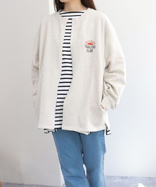 FREDY&GLOSTER（フレディアンドグロスター）の「【Collegiate Pacific/カレッジエイトパシフィック】Sweatshirts Cardigan スウェット カーディガン（スウェット・レディース・ライトグレー/イエロー/キナリ・MEDIUM）」の12枚目の写真