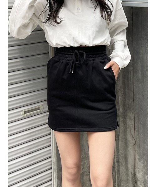 ENVYM（アンビー）の「ＨＷスエットスカート（スカート・レディース・ブラック/ホワイト/グレー・FREE）」の2枚目の写真