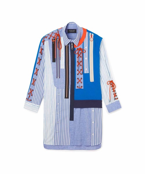 VIKTOR&ROLF(ヴィクター&ロルフ)の「VIKTOR&ROLF(ヴィクター&ロルフ)レースアップクレイジーシャツ(シャツ/ブラウス・メンズ・ブルー・46/48)」の4枚目の写真