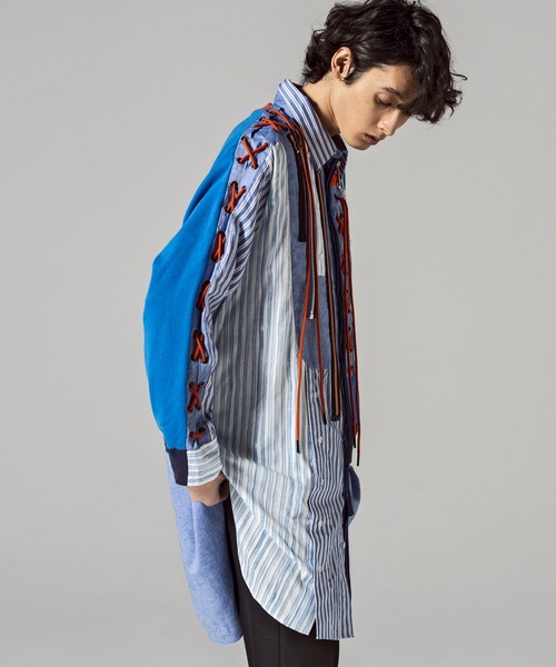 VIKTOR&ROLF(ヴィクター&ロルフ)の「VIKTOR&ROLF(ヴィクター&ロルフ)レースアップクレイジーシャツ(シャツ/ブラウス・メンズ・ブルー・46/48)」の9枚目の写真
