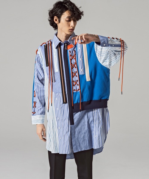 VIKTOR&ROLF(ヴィクター&ロルフ)の「VIKTOR&ROLF(ヴィクター&ロルフ)レースアップクレイジーシャツ(シャツ/ブラウス・メンズ・ブルー・46/48)」の11枚目の写真