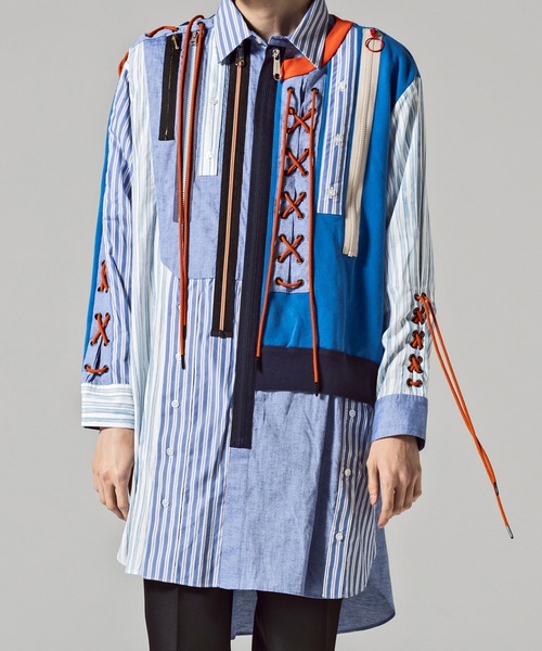 VIKTOR&ROLF(ヴィクター&ロルフ)の「VIKTOR&ROLF(ヴィクター&ロルフ)レースアップクレイジーシャツ(シャツ/ブラウス・メンズ・ブルー・46/48)」の16枚目の写真