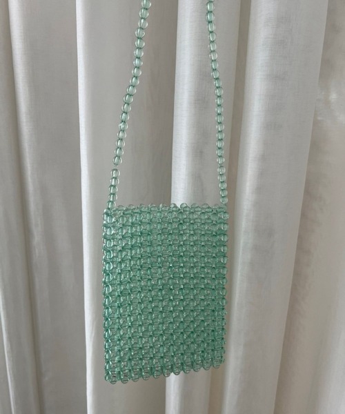 Me%（ミィパーセント）の「ビーズスクエアポシェット（ショルダーバッグ・レディース・ダークブラウン/その他/グリーン系その他・FREE）」の7枚目の写真