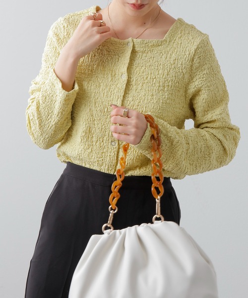 COLONY 2139（コロニートゥーワンスリーナイン）の「シャーリング2WAY長袖トップス（シャツ/ブラウス・レディース・ブラック/オフホワイト/イエロー・FREE）」の16枚目の写真