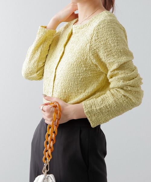 COLONY 2139（コロニートゥーワンスリーナイン）の「シャーリング2WAY長袖トップス（シャツ/ブラウス・レディース・ブラック/オフホワイト/イエロー・FREE）」の17枚目の写真