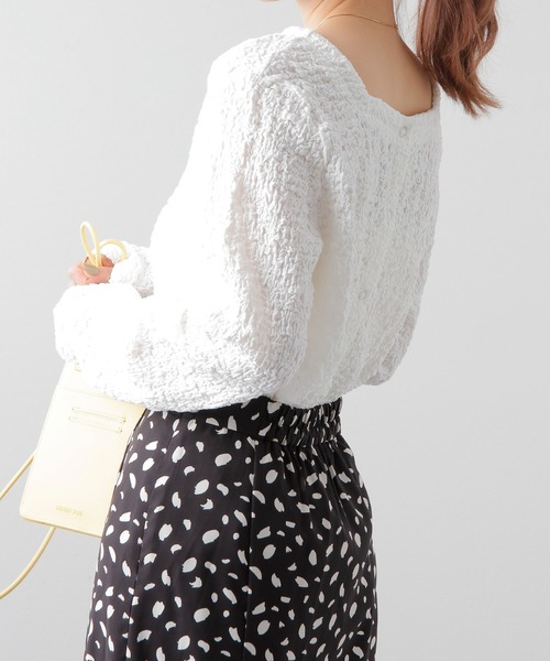 COLONY 2139（コロニートゥーワンスリーナイン）の「シャーリング2WAY長袖トップス（シャツ/ブラウス・レディース・ブラック/オフホワイト/イエロー・FREE）」の5枚目の写真