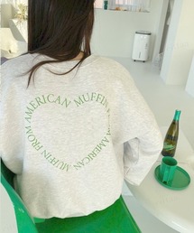 韓国ファッションハートロゴオーバーサイズスウェット
