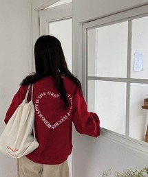 韓国ファッションハートロゴオーバーサイズスウェット