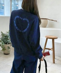 Dalfwin | 【裏起毛アリ・ナシから選べる】2022AW スウェット／パーカー フーディー　秋冬 韓国スウェット ハートロゴトレーナー オーバーサイズ ビックサイズ レディース(スウェット)