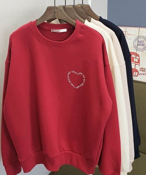 韓国ファッションハートロゴオーバーサイズスウェット（スウェット