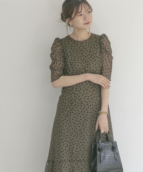 Chaco　ROSSO　ワンピース　ドットフロッキードレス　別注　結婚式 URBAN RESEARCH ROSSO WOMEN（アーバンリサーチ ロッソ）の