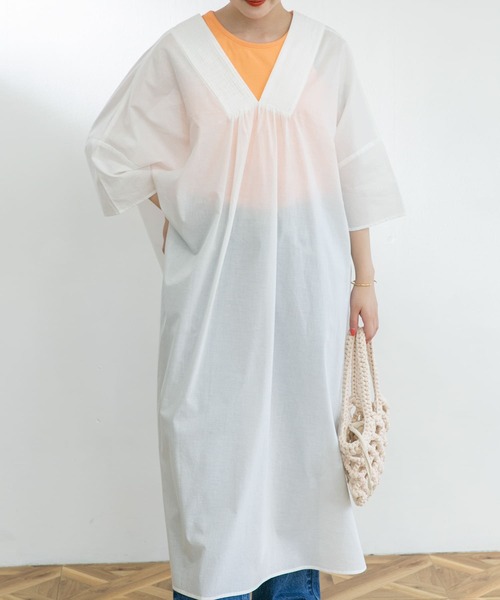 UR Lab.（アーバンリサーチラボ）の「カフタンワンピース（ワンピース・レディース・ブラック/オフホワイト/グリーン系その他・FREE）」の8枚目の写真