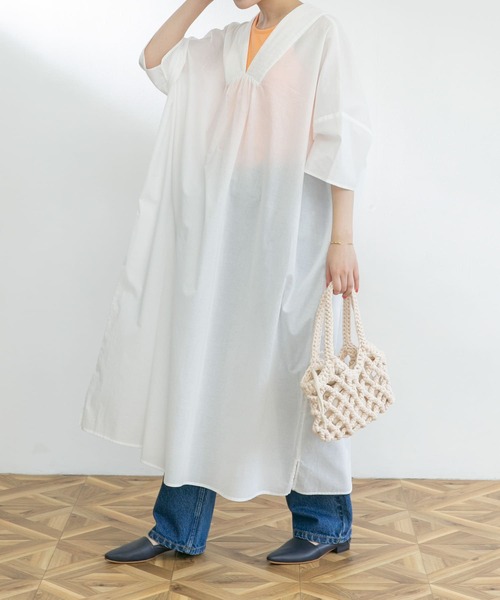 UR Lab.（アーバンリサーチラボ）の「カフタンワンピース（ワンピース・レディース・ブラック/オフホワイト/グリーン系その他・FREE）」の10枚目の写真