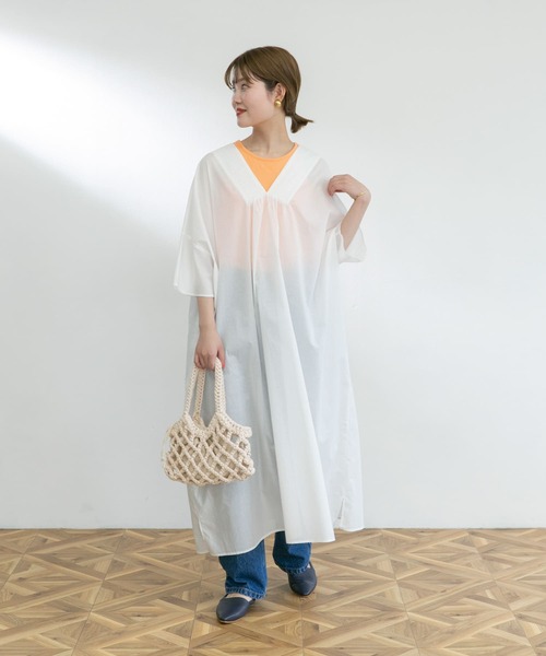 UR Lab.（アーバンリサーチラボ）の「カフタンワンピース（ワンピース・レディース・ブラック/オフホワイト/グリーン系その他・FREE）」の11枚目の写真