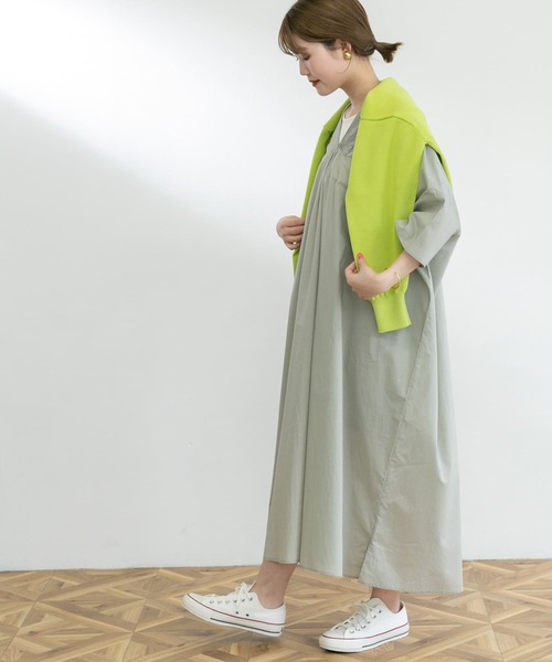 UR Lab.（アーバンリサーチラボ）の「カフタンワンピース（ワンピース・レディース・ブラック/オフホワイト/グリーン系その他・FREE）」の6枚目の写真