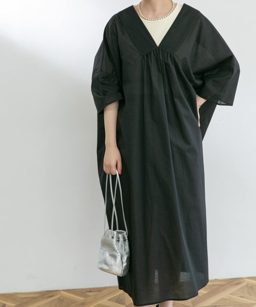 UR Lab.（アーバンリサーチラボ）の「カフタンワンピース（ワンピース・レディース・ブラック/オフホワイト/グリーン系その他・FREE）」の12枚目の写真