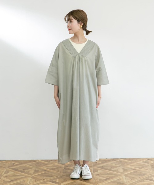 UR Lab.（アーバンリサーチラボ）の「カフタンワンピース（ワンピース・レディース・ブラック/オフホワイト/グリーン系その他・FREE）」の16枚目の写真