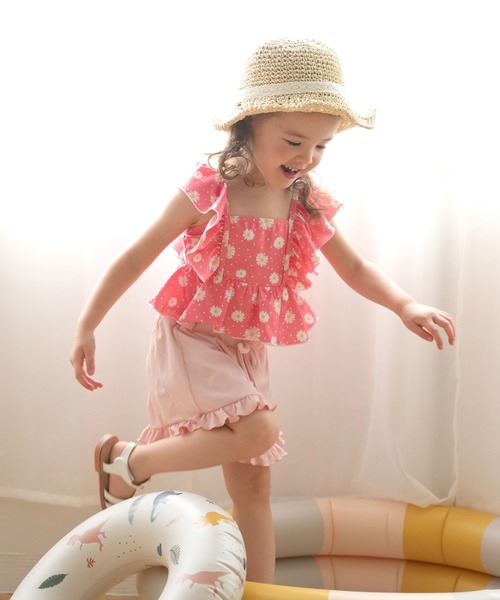 utatane(ウタタネ)の「キッズ水着 フレアリブパンツ(水着・キッズ・ピンク/グリーン・130cm/110cm/120cm)」の6枚目の写真