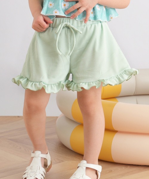 utatane(ウタタネ)の「キッズ水着 フレアリブパンツ(水着・キッズ・ピンク/グリーン・130cm/110cm/120cm)」の12枚目の写真