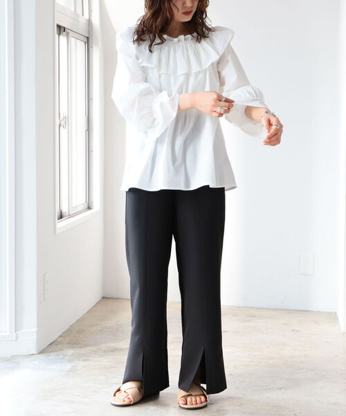 BeAMS DOT(ビームスドット)の「【WEB限定】BeAMS DOT / スリット ワイド パンツ(その他パンツ・レディース・ブラック/イエロー/レッド系その他7・FREE)」の8枚目の写真