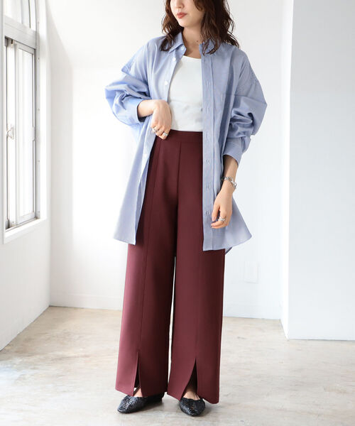 BeAMS DOT(ビームスドット)の「【WEB限定】BeAMS DOT / スリット ワイド パンツ(その他パンツ・レディース・ブラック/イエロー/レッド系その他7・FREE)」の6枚目の写真