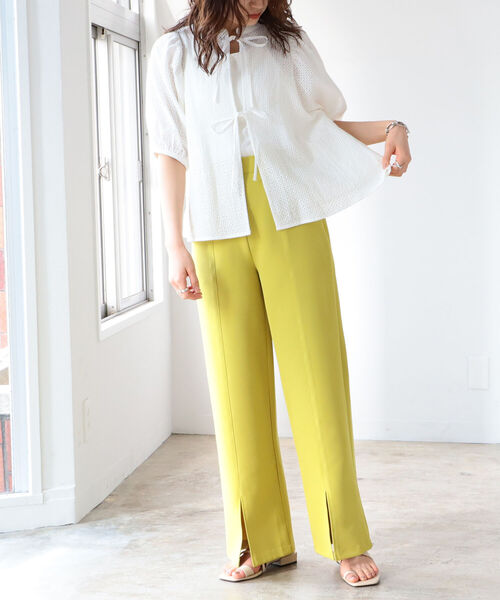 BeAMS DOT(ビームスドット)の「【WEB限定】BeAMS DOT / スリット ワイド パンツ(その他パンツ・レディース・ブラック/イエロー/レッド系その他7・FREE)」の5枚目の写真