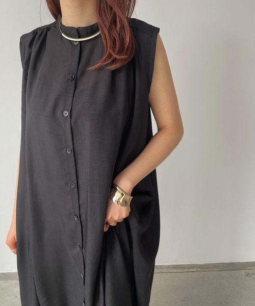 210nouve（トゥージュヌーブ）の「スラブジョーゼットギャザーワンピース（ワンピース・レディース・ホワイト/ベージュ/ブラック/グリーン・FREE）」の22枚目の写真