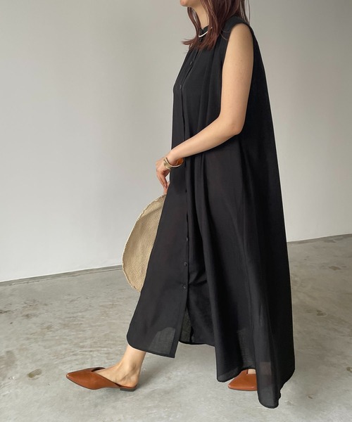 210nouve（トゥージュヌーブ）の「スラブジョーゼットギャザーワンピース（ワンピース・レディース・ホワイト/ベージュ/ブラック/グリーン・FREE）」の21枚目の写真