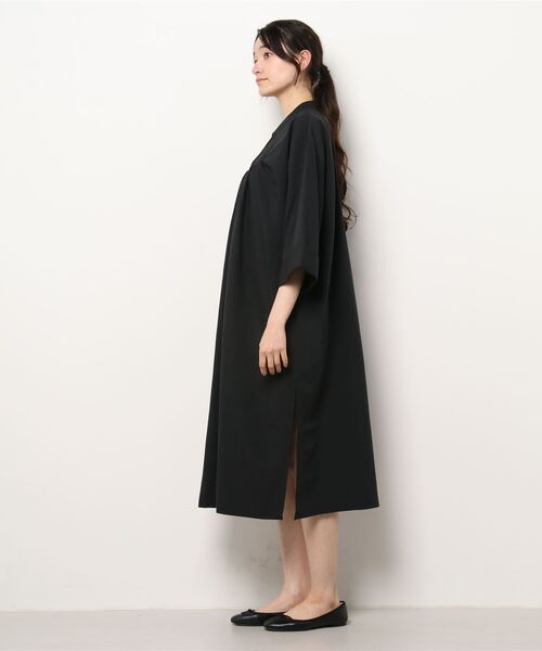 STYLEBLOCK(スタイルブロック)の「リネンタッチカフタンワンピース(ワンピース・レディース・マスタード/ホワイト系その他/ブラウン系その他/ブラック・M)」の9枚目の写真