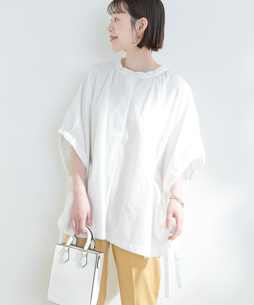 F by ROSSO(エフバイロッソ)の「F by ROSSO ポンチョシャツブラウス(シャツ/ブラウス・レディース・ブラック/オフホワイト/ブルー・FREE)」の2枚目の写真