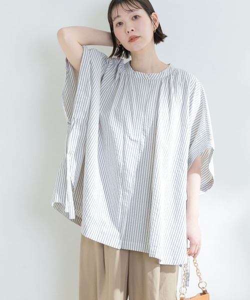 F by ROSSO(エフバイロッソ)の「F by ROSSO ポンチョシャツブラウス(シャツ/ブラウス・レディース・ブラック/オフホワイト/ブルー・FREE)」の16枚目の写真