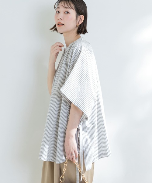 F by ROSSO(エフバイロッソ)の「F by ROSSO ポンチョシャツブラウス(シャツ/ブラウス・レディース・ブラック/オフホワイト/ブルー・FREE)」の18枚目の写真
