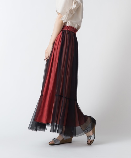 La SRIC（ラスリック）の「La SRIC / 3配色チュールSK（スカート・レディース・ブラック/ネイビー/ピンク/グリーン・38）」の2枚目の写真