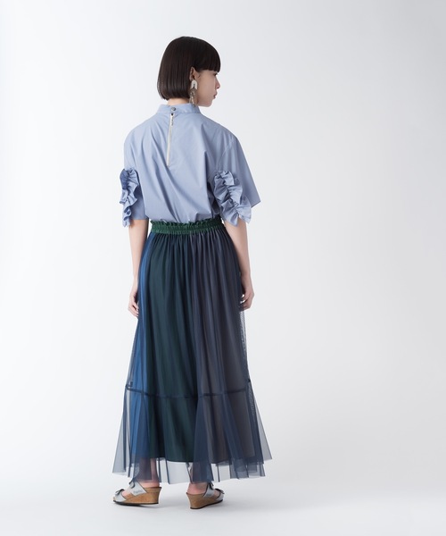 La SRIC（ラスリック）の「La SRIC / 3配色チュールSK（スカート・レディース・ブラック/ネイビー/ピンク/グリーン・38）」の17枚目の写真