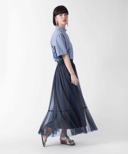 La SRIC（ラスリック）の「La SRIC / 3配色チュールSK（スカート・レディース・ブラック/ネイビー/ピンク/グリーン・38）」の13枚目の写真