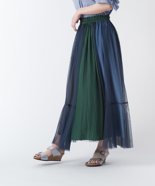 La SRIC（ラスリック）の「La SRIC / 3配色チュールSK（スカート・レディース・ブラック/ネイビー/ピンク/グリーン・38）」の21枚目の写真