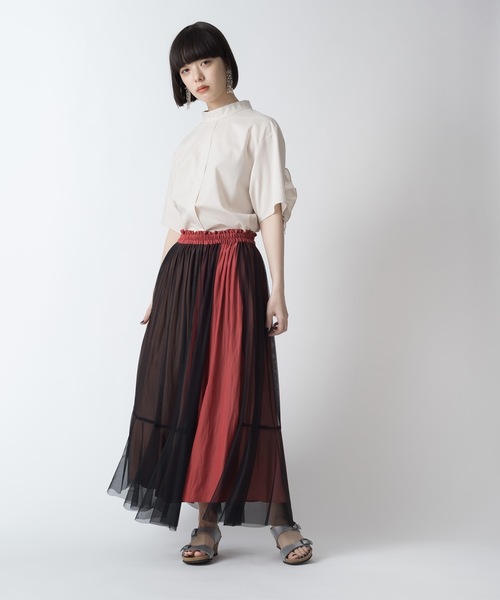 La SRIC（ラスリック）の「La SRIC / 3配色チュールSK（スカート・レディース・ブラック/ネイビー/ピンク/グリーン・38）」の10枚目の写真