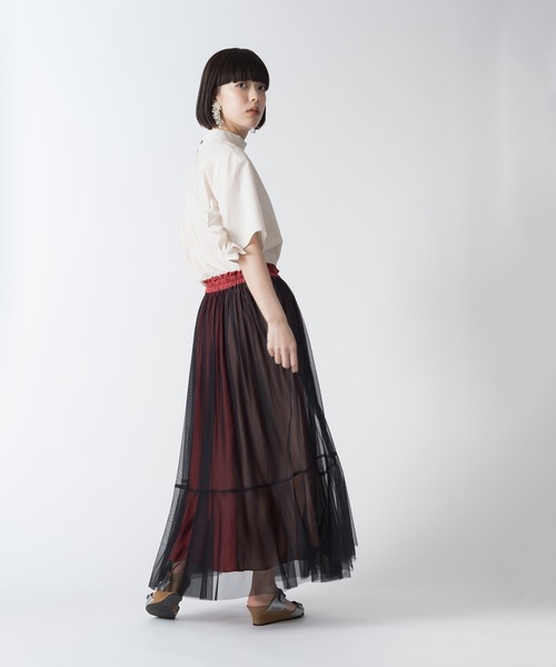 La SRIC（ラスリック）の「La SRIC / 3配色チュールSK（スカート・レディース・ブラック/ネイビー/ピンク/グリーン・38）」の18枚目の写真