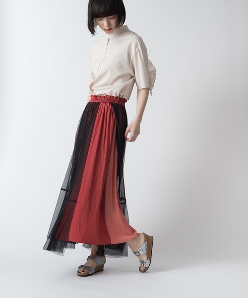 La SRIC（ラスリック）の「La SRIC / 3配色チュールSK（スカート・レディース・ブラック/ネイビー/ピンク/グリーン・38）」の22枚目の写真