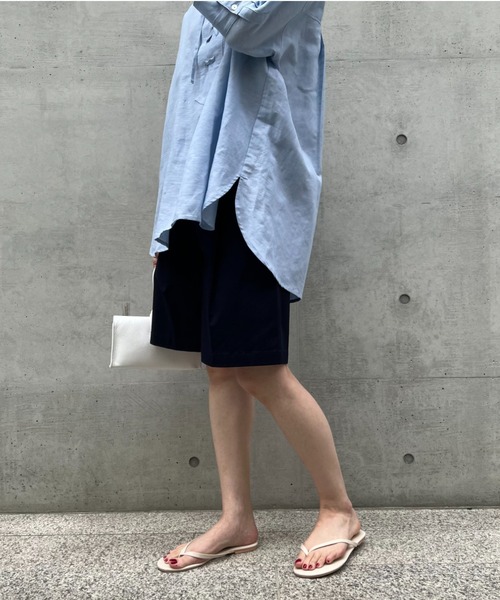 Doux archives(ドゥアルシーヴ)の「チノストレッチハーフパンツ(チノパンツ・レディース・ネイビー/オフホワイト/キャメル・SMALL/MEDIUM)」の3枚目の写真