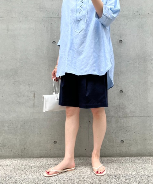 Doux archives(ドゥアルシーヴ)の「チノストレッチハーフパンツ(チノパンツ・レディース・ネイビー/オフホワイト/キャメル・SMALL/MEDIUM)」の18枚目の写真